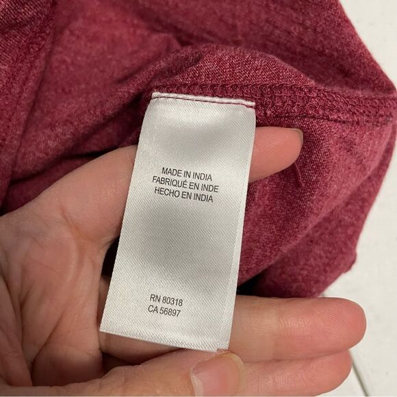 LUCKY BRAND MENS ROUNDNECK LONGSLEEVE TEE IN MAROON cotton blend SIZE XL - Picture 7 of 7